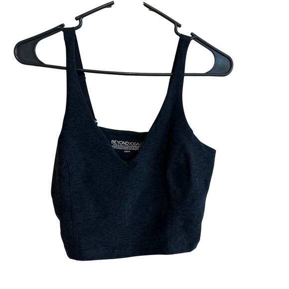 Beyond Yoga Spacedye Always On Cropped Tank Top Longline Sports Bra Navy Size S - Picture 2 of 7